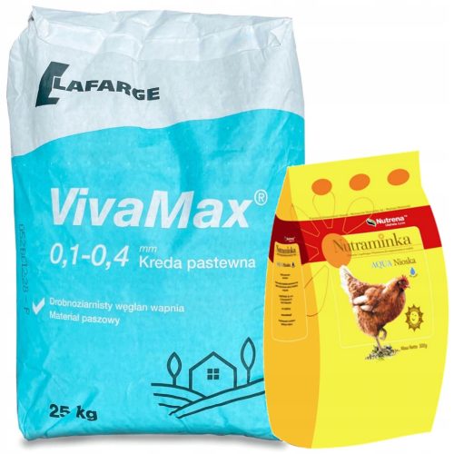 VIVA MAX craie d'alimentation 25kg additif alimentaire calcium + Nutraminka AQUA LIOSKA 0,5kg mélange de vitamines