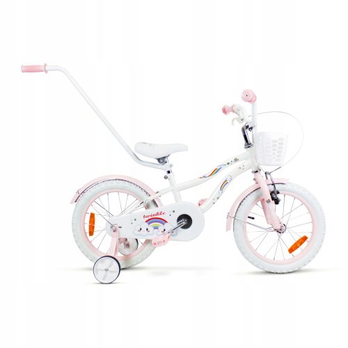  SIrox Rainbow White Pink children's bike, 16" white wheel