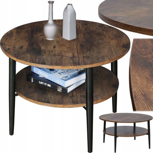  Signal coffee table Ella, round, 80 x 80 x 45 cm, brown tones
