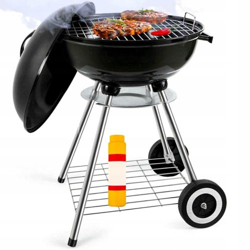  GRILL ON WHEELS WITH LID GARDEN CHARCOAL GRILL