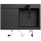 Lavello VERY BLACK single-bowl sink, black granite