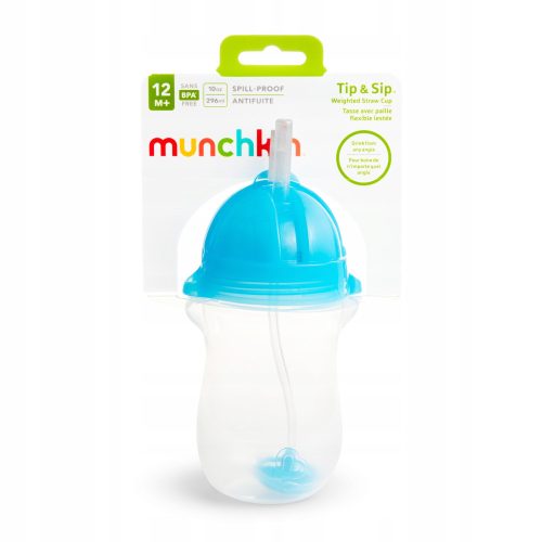  Munchkin Spill-Proof Cup with Straw, 207 ml, Green