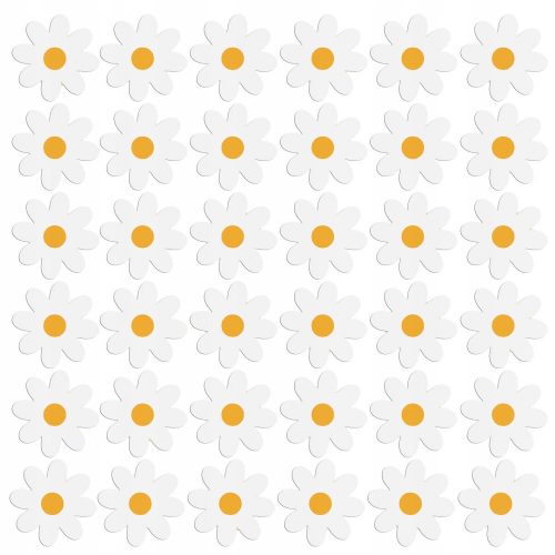  50 white flower/daisy wall stickers
