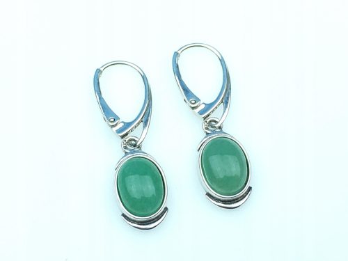  Silver earrings, green aventurine, silver pr. 925