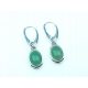  Silver earrings, green aventurine, silver pr. 925