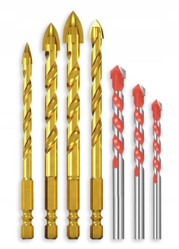 Set of drill bits for glass, ceramic tiles, 7-piece