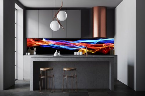 WASHABLE KITCHEN PHOTO WALLPAPER Abstract Waves 260x60