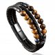  MEN'S LEATHER BRACELET TIGER'S EYE STONE