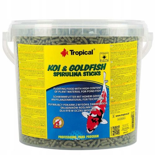  Tropical Koi & Goldfish Spirulina Sticks Fish Food 11 l 900 g