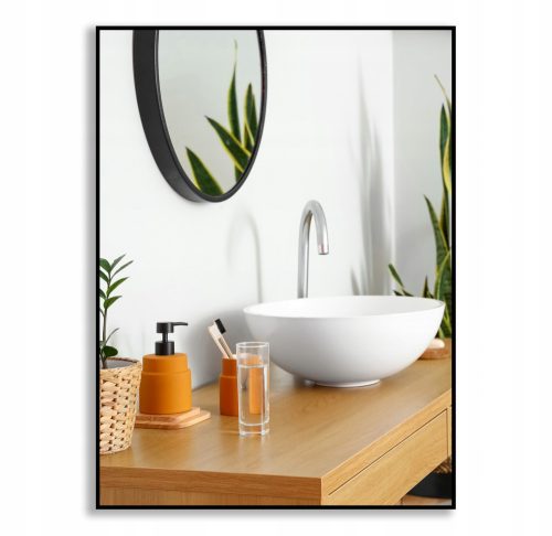 Bathroom mirror RAMIX wall mirror, rectangular, metal frame, 600 x 800 mm