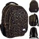  Head Multi-Compartment School Backpack, Black, Yellow and Gold, 26 l