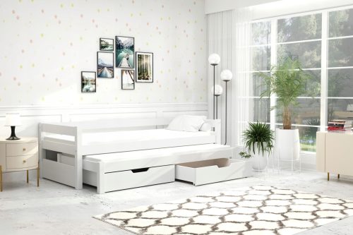  Kamoś wooden double bed 90x200 white