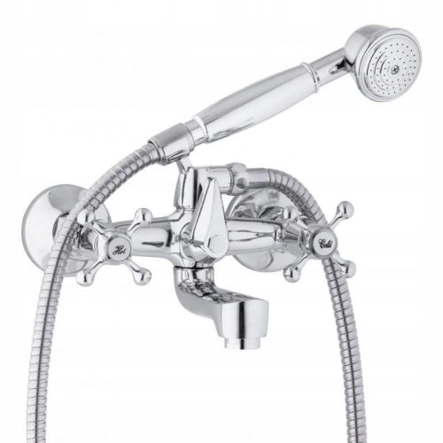  Yoka Home ZAPE wall-mounted bath and shower mixer with two handles, chrome