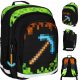  Minecraft Multi-Compartment School Backpack, Starpak, Black, Brown and Beige, Green Shades, 20L