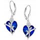  Silver earrings hanging women's hearts silver 925