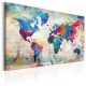 Pictures on the Wall Picture - World Map: Colourful Madness - 120X80