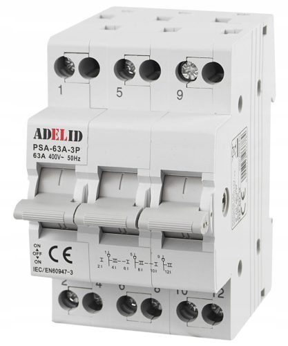  MAINS SWITCH NETWORK GENERATE 3P 63A 1-0-2