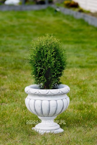  MMartShop Flowerpot 30 cm x 30 x 32 cm Diameter 30 cm White concrete, grey and silver tones