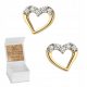  Gold earrings HEARTS WITH ZIRCONS 585