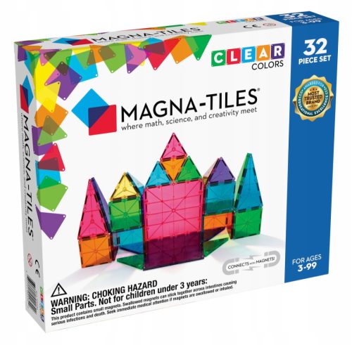  Magna-Tiles magnetic blocks, transparent, 32 pieces