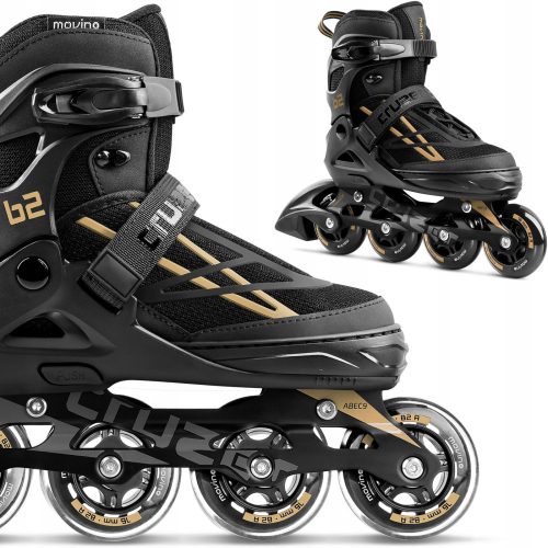  Patins à roues alignées Movino Cruzer B2, tailles 34-37, noir et or