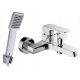 Single-lever wall-mounted bathtub and shower faucet series CUBIC Chrome + Kuchinox Orca surface-mounted shower set