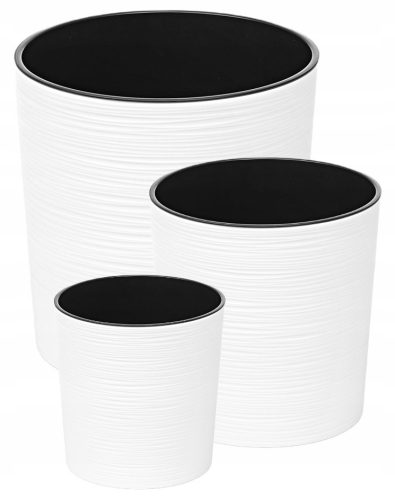 Pots and planters for outdoor and garden Flowerpot Lamela 19 cm x 19 x 19.5 cm Diameter 19 cm Plastic white + 2 more products