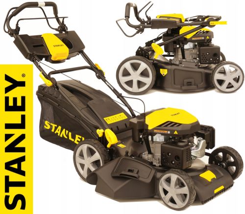  Stanley petrol lawn mower with basket, 196 cm³ capacity. Basket 60 l, cutting width 51 cm