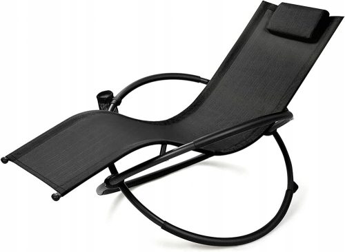 Sun loungers and garden and terrace GOPLUS deck chair, black metal