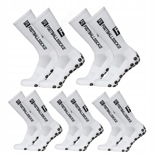  MEN'S SPORTS SOCKS ANTI-SLIP FOOTBALL SOCKS white 5 PCS.