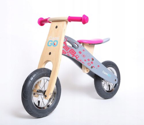  Wooden balance bike with inflatable wheels