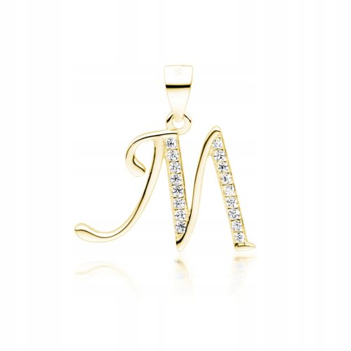  Gold Plated Pendant 925 Letter M