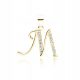  Gold Plated Pendant 925 Letter M