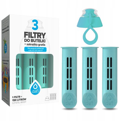  DAFI SOLID and SOFT bottle filters, turquoise x3