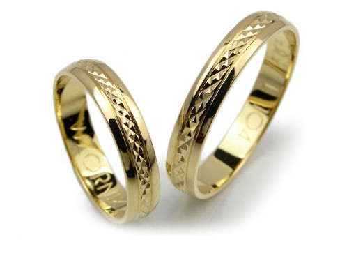  GOLD WEDDING RINGS GREEK PATTERN 4MM YELLOW GOLD 333 GOLDRUN