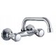 Duro VERDE wall-mounted kitchen faucet, silver