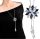  Necklace long silver chain crystal FLOWER