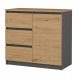  TopEshop 1D3S Chest of Drawers 80 x 40 x 75cm Anthracite Matt