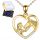  Gold Necklace 925 Girl with Horse Heart Horse Heart Zircons Horse