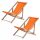  Kadax deck chair, foldable wooden deck chair, orange and red wood