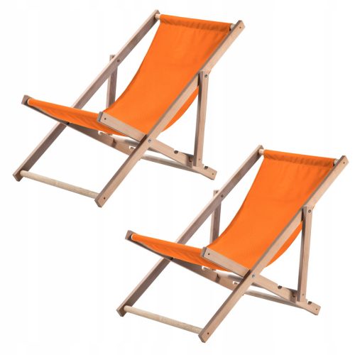  Kadax deck chair, foldable wooden deck chair, orange and red wood