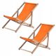  Kadax deck chair, foldable wooden deck chair, orange and red wood