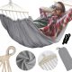 Garden and Terrace Hammocks Hammock with Bar DOMAREX Grey Shades 120 kg 280 x 150