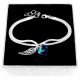  Eve Blue Heart Bracelet 19cm Silver