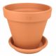  Degrea flowerpot 21.3 cm x 21.3 x 19 cm diameter 21 cm ceramic natural, terracotta + Degrea flowerpot stand 19 cm ceramic