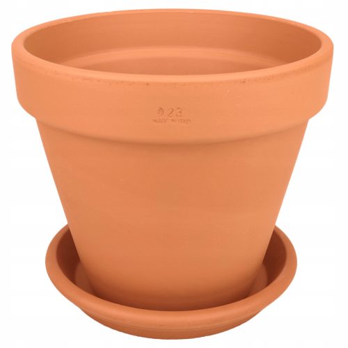  Degrea flowerpot 23.3 cm x 23.3 x 20.7 cm diameter 23 cm natural ceramic, terracotta + Degrea flowerpot stand 21 cm ceramic