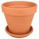  Degrea flowerpot 23.3 cm x 23.3 x 20.7 cm diameter 23 cm natural ceramic, terracotta + Degrea flowerpot stand 21 cm ceramic