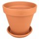  Degrea flowerpot 27 cm x 27 x 24.5 cm diameter 27 cm natural ceramic, terracotta + Degrea flowerpot stand 23 cm ceramic