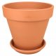  Degrea flowerpot 29.3 cm x 29.3 x 26.4 cm diameter 29 cm natural ceramic, terracotta + Degrea flowerpot stand 23 cm ceramic