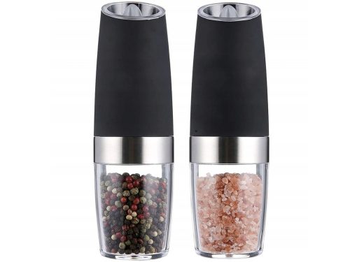 Salt and pepper shakers Salt and pepper shakers 2in1 Top-Artshop in the colors gray and silver, transparent